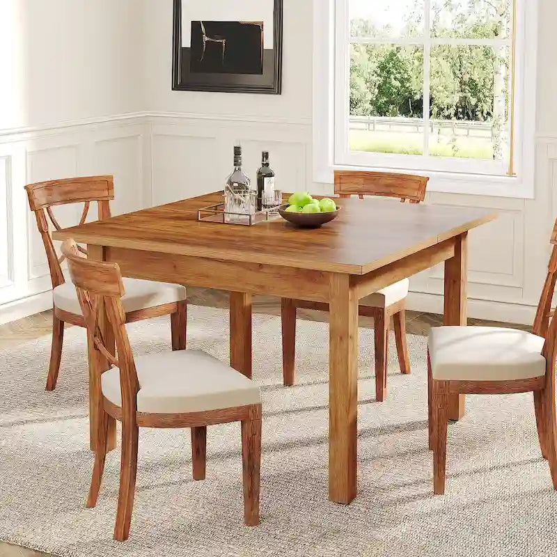 Table de salle à manger carrée de 39,4 pouces pour 2 à 4 personnes avec pieds en bois massif pour salon ou salle à manger