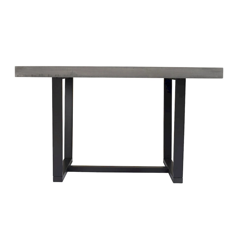 Table à manger en pin massif patiné, piètement tréteaux, bois issu de forêts gérées durablement