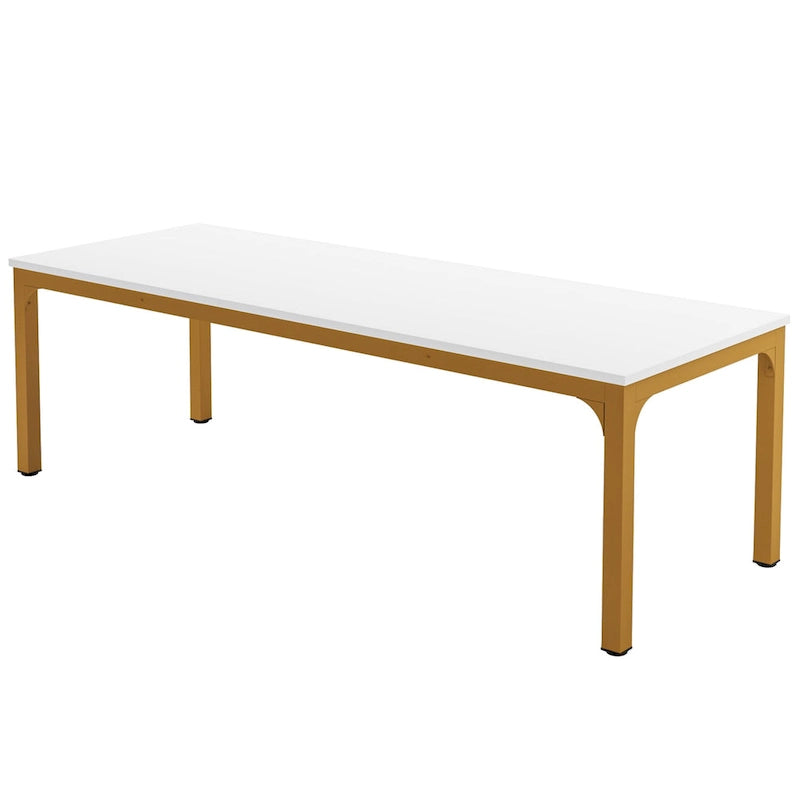 Bureau d'ordinateur extra long deux personnes, plateau en MDF robuste, cadre en métal