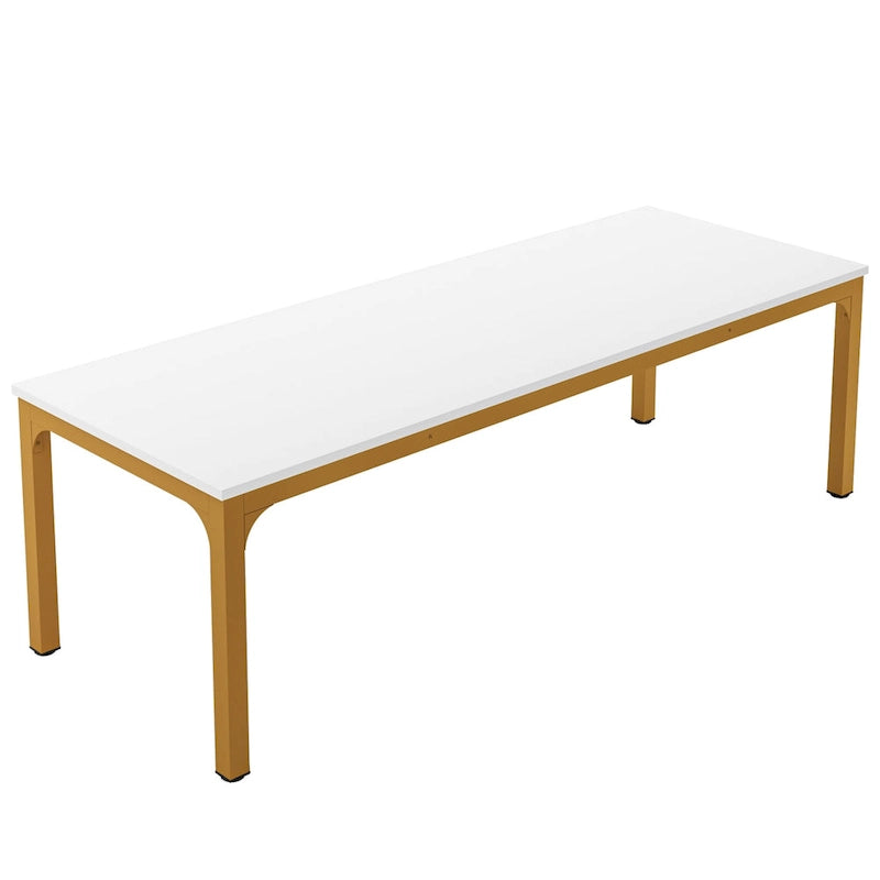Bureau d'ordinateur extra long deux personnes, plateau en MDF robuste, cadre en métal