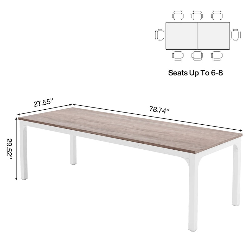 Bureau d'ordinateur extra long deux personnes, plateau en MDF robuste, cadre en métal