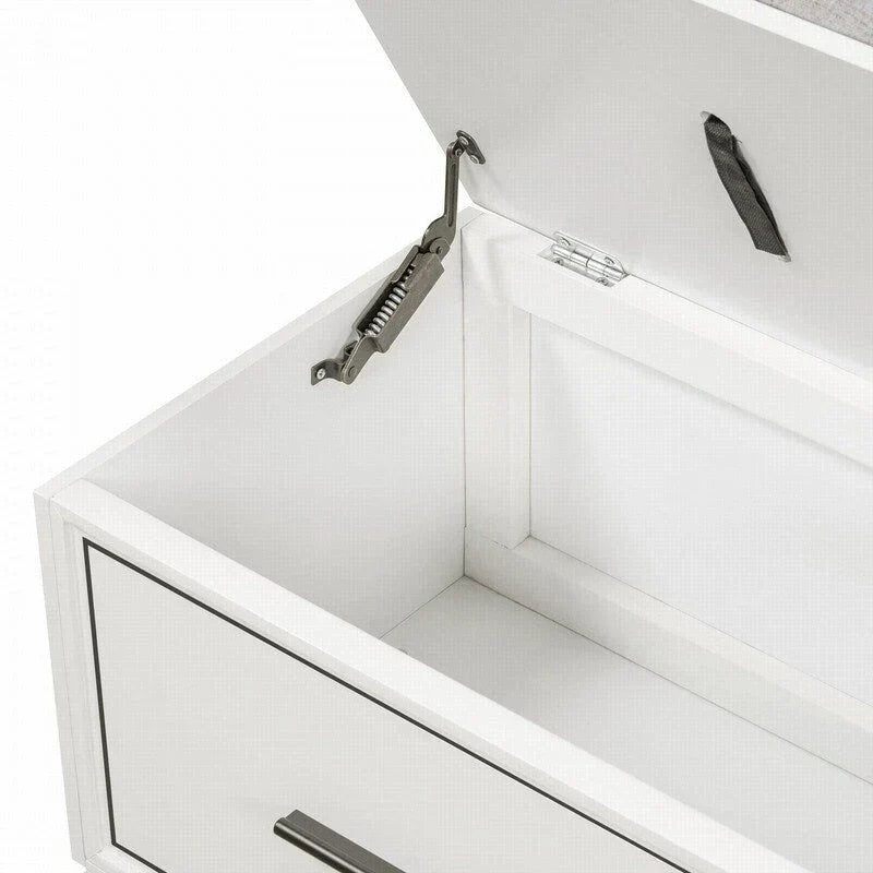 Banc à chaussures avec coussin amovible et rangement dissimulé pour l'organisation de l'entrée et du salon