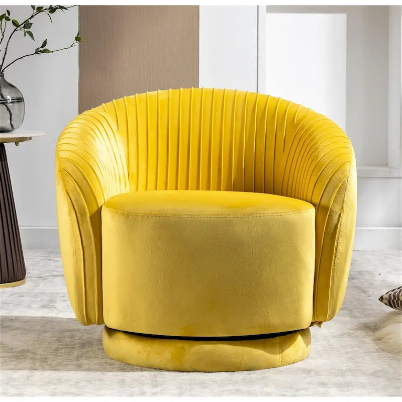 Petit fauteuil tonneau pivotant en velours Milvo