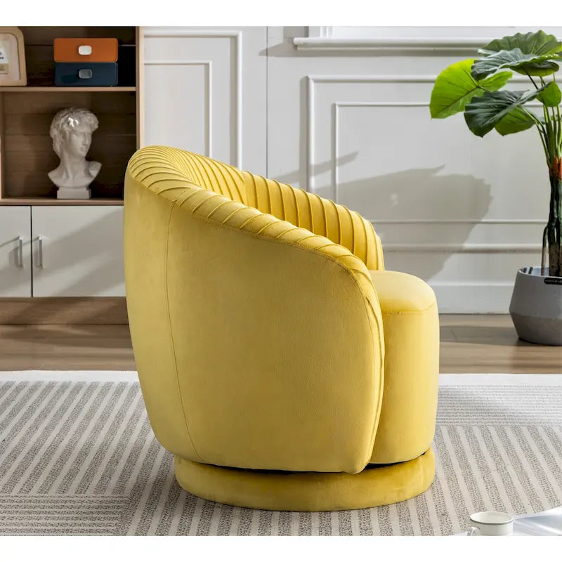 Petit fauteuil tonneau pivotant en velours Milvo