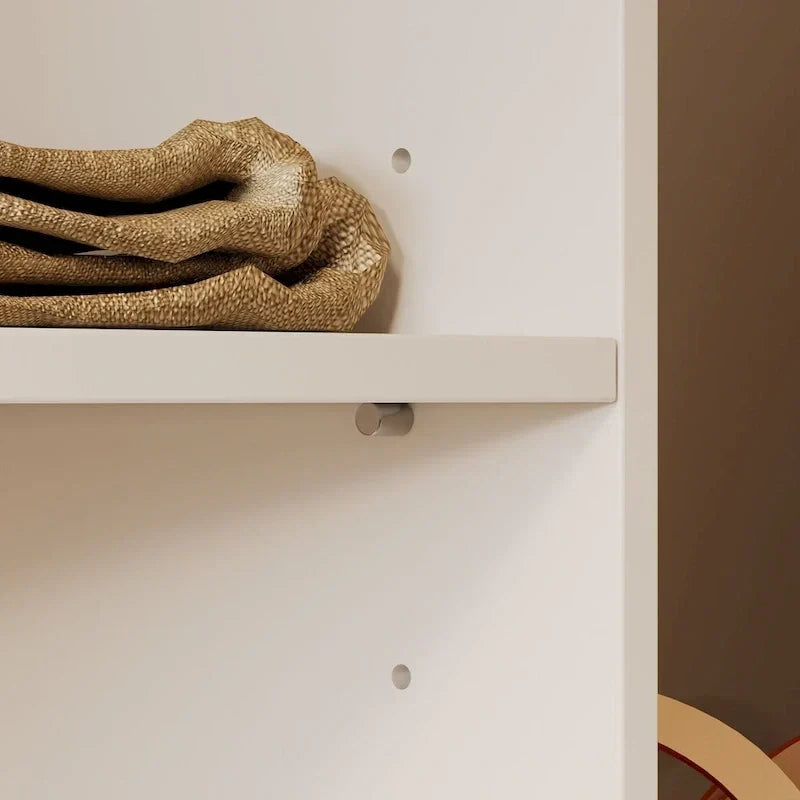 Armoire de coin avec 2 tringles, porte-pantalons et organisateur de chaussures