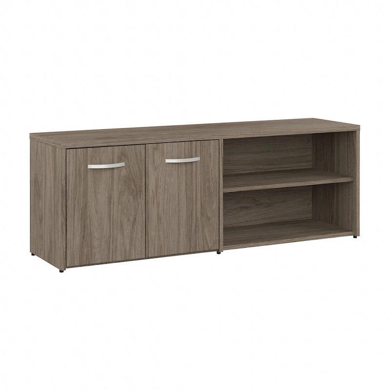 Armoire de bureau basse Deux portes Étagères ouvertes Étagères réglables