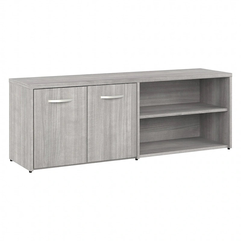 Armoire de bureau basse Deux portes Étagères ouvertes Étagères réglables