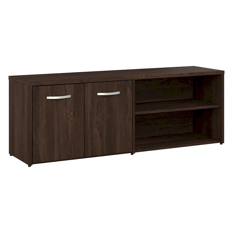 Armoire de bureau basse Deux portes Étagères ouvertes Étagères réglables