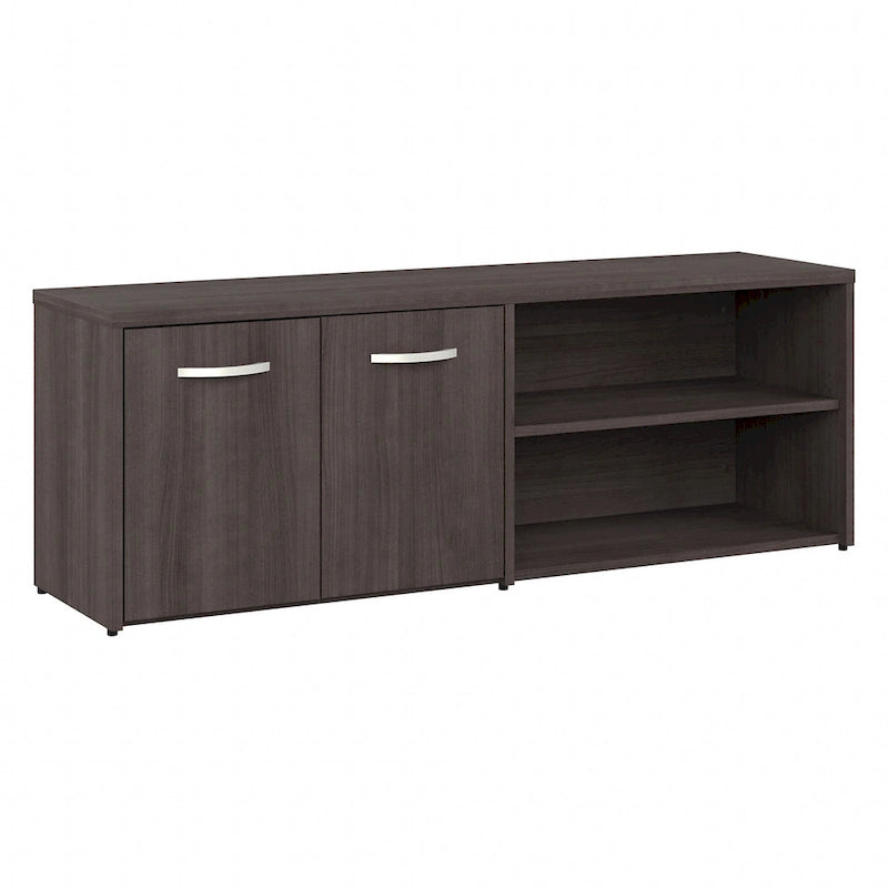 Armoire de bureau basse Deux portes Étagères ouvertes Étagères réglables