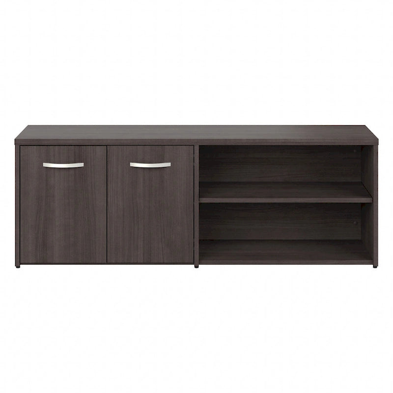 Armoire de bureau basse Deux portes Étagères ouvertes Étagères réglables