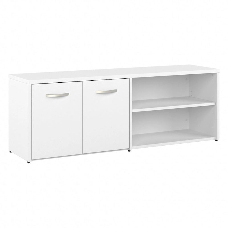 Armoire de bureau basse Deux portes Étagères ouvertes Étagères réglables