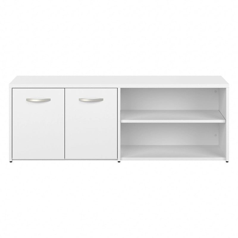 Armoire de bureau basse Deux portes Étagères ouvertes Étagères réglables