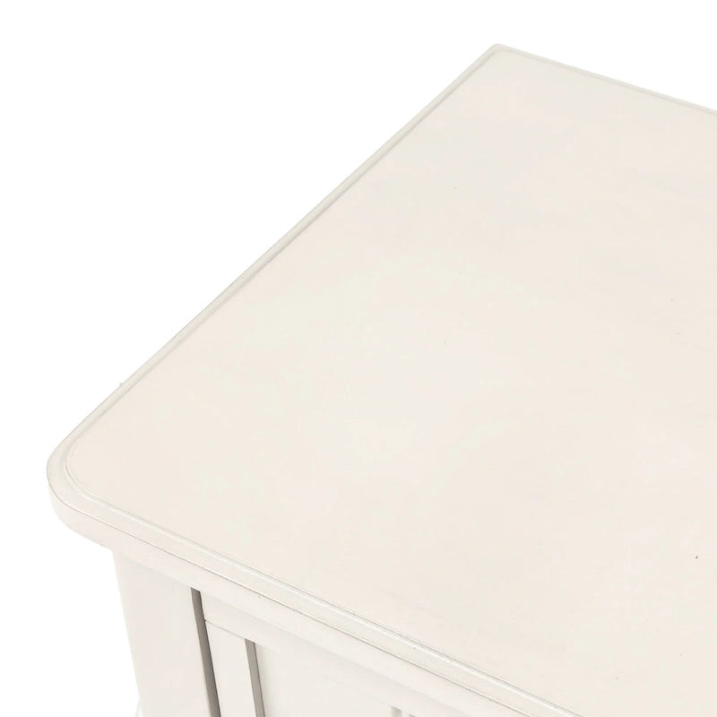 Console étroite trois tiroirs Étagère ouverte Pieds en bois massif vieilli