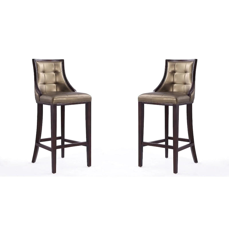 Tabouret de bar traditionnel en similicuir Cadre en hêtre massif avec repose-pieds