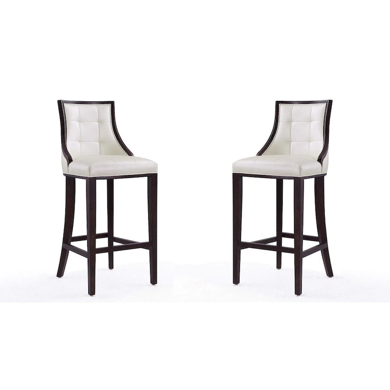 Tabouret de bar traditionnel en similicuir Cadre en hêtre massif avec repose-pieds