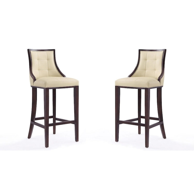 Tabouret de bar traditionnel en similicuir Cadre en hêtre massif avec repose-pieds