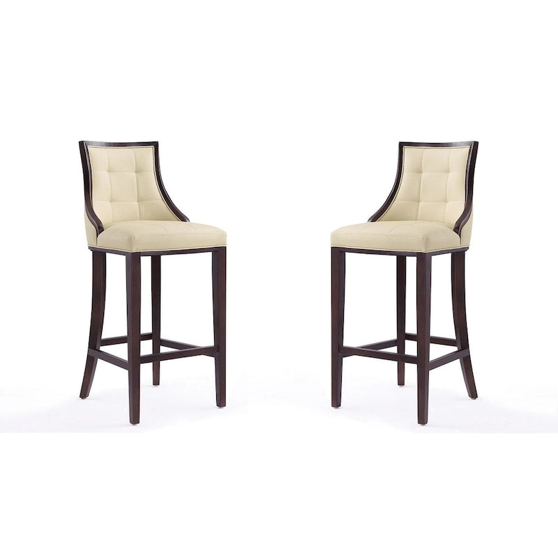 Tabouret de bar traditionnel en similicuir Cadre en hêtre massif avec repose-pieds