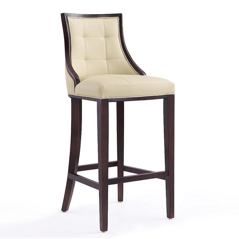 Tabouret de bar traditionnel en similicuir Cadre en hêtre massif avec repose-pieds