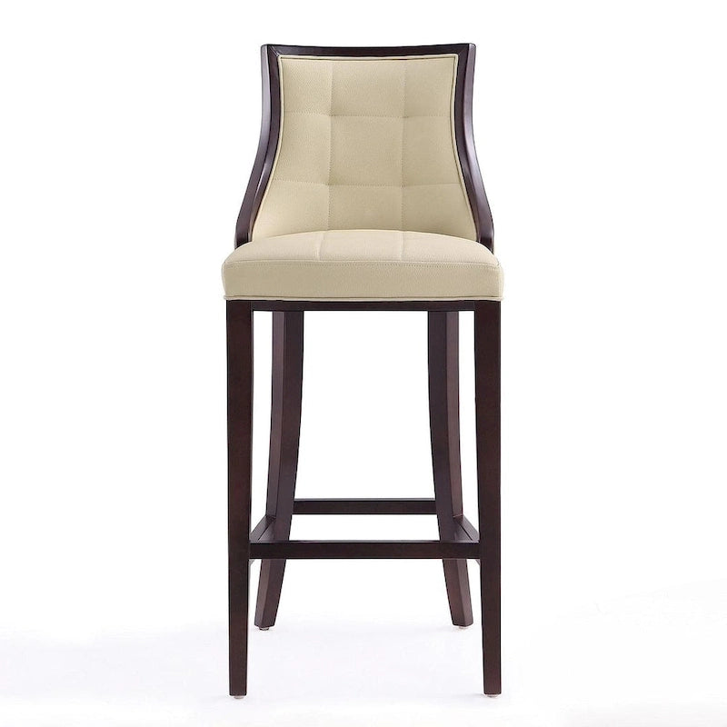 Tabouret de bar traditionnel en similicuir Cadre en hêtre massif avec repose-pieds