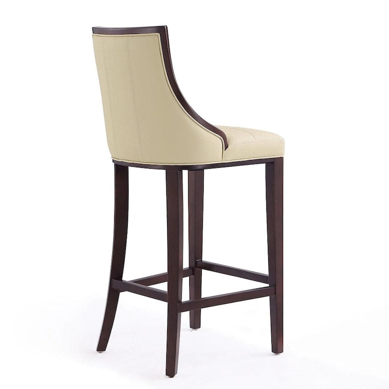 Tabouret de bar traditionnel en similicuir Cadre en hêtre massif avec repose-pieds