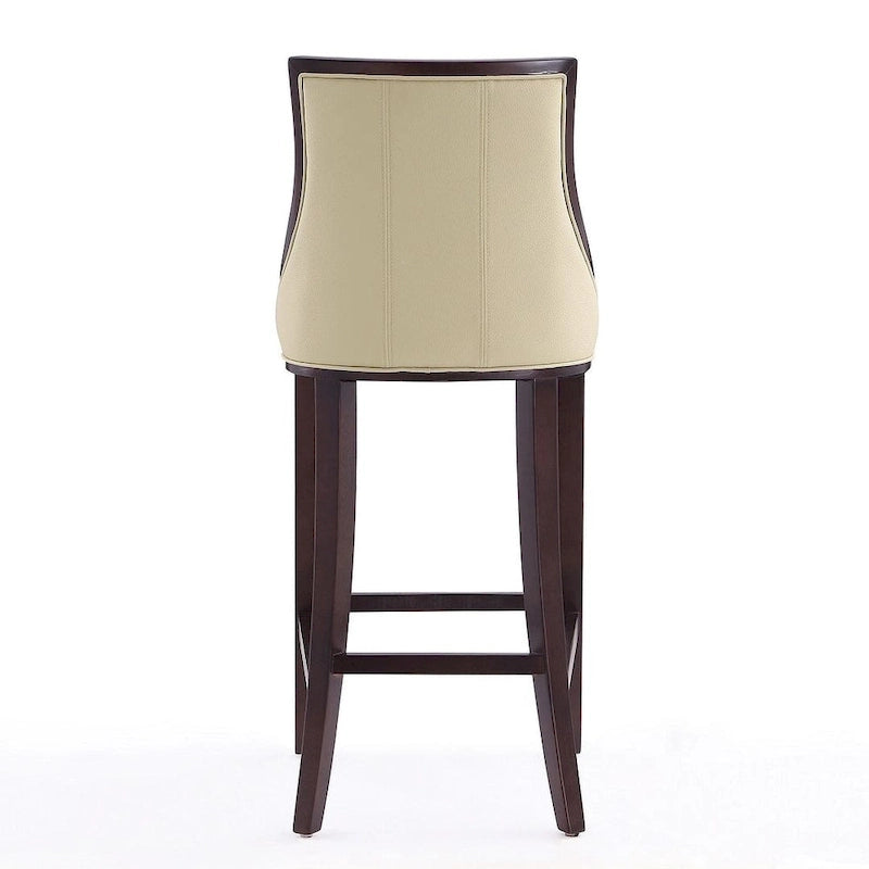 Tabouret de bar traditionnel en similicuir Cadre en hêtre massif avec repose-pieds
