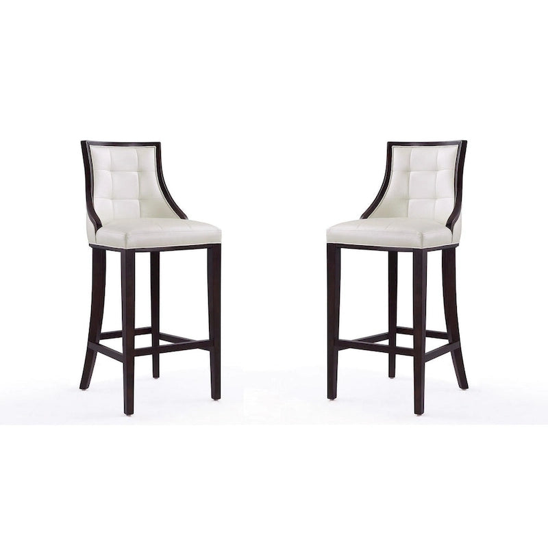 Tabouret de bar traditionnel en similicuir Cadre en hêtre massif avec repose-pieds