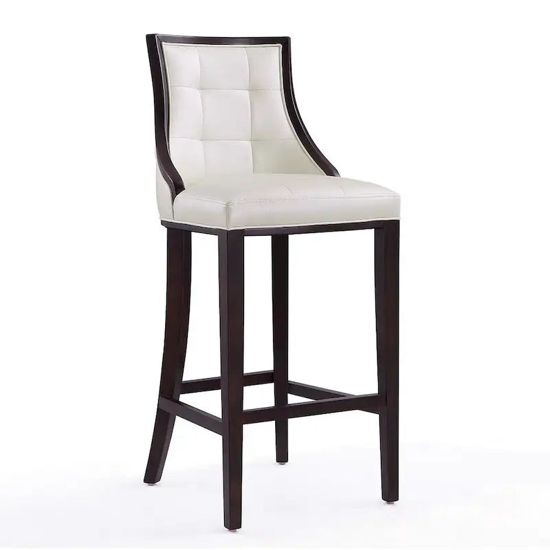 Tabouret de bar traditionnel en similicuir Cadre en hêtre massif avec repose-pieds