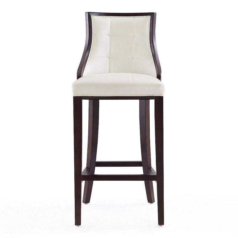Tabouret de bar traditionnel en similicuir Cadre en hêtre massif avec repose-pieds