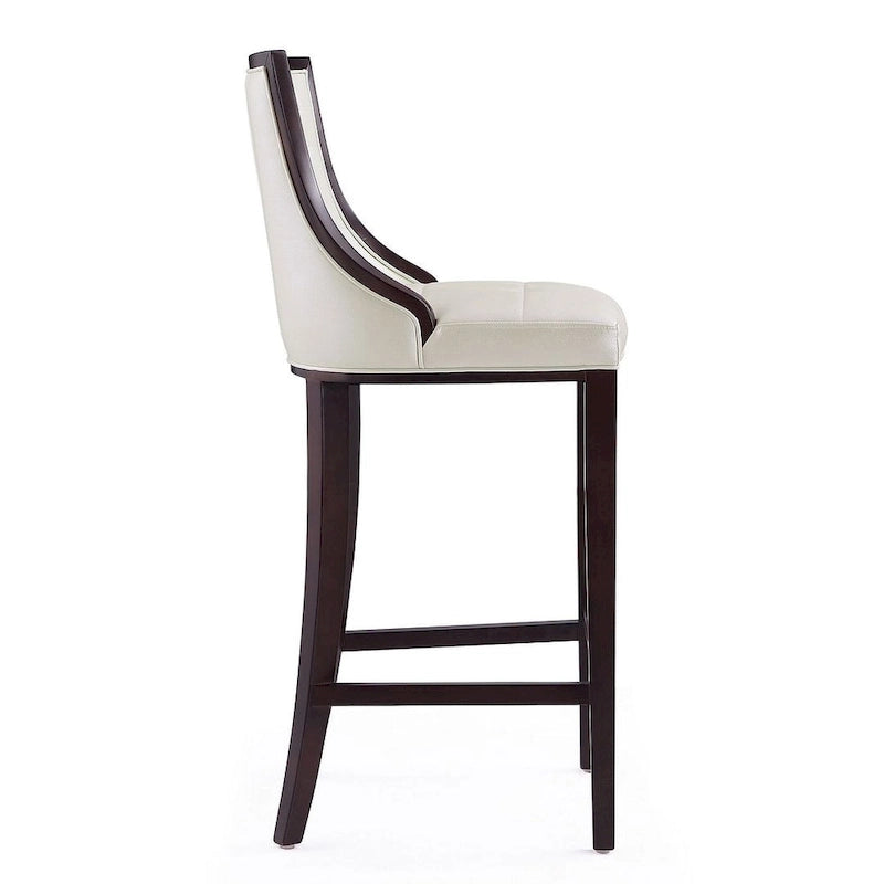 Tabouret de bar traditionnel en similicuir Cadre en hêtre massif avec repose-pieds
