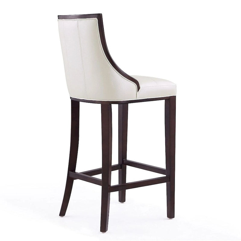 Tabouret de bar traditionnel en similicuir Cadre en hêtre massif avec repose-pieds