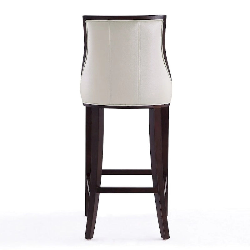 Tabouret de bar traditionnel en similicuir Cadre en hêtre massif avec repose-pieds