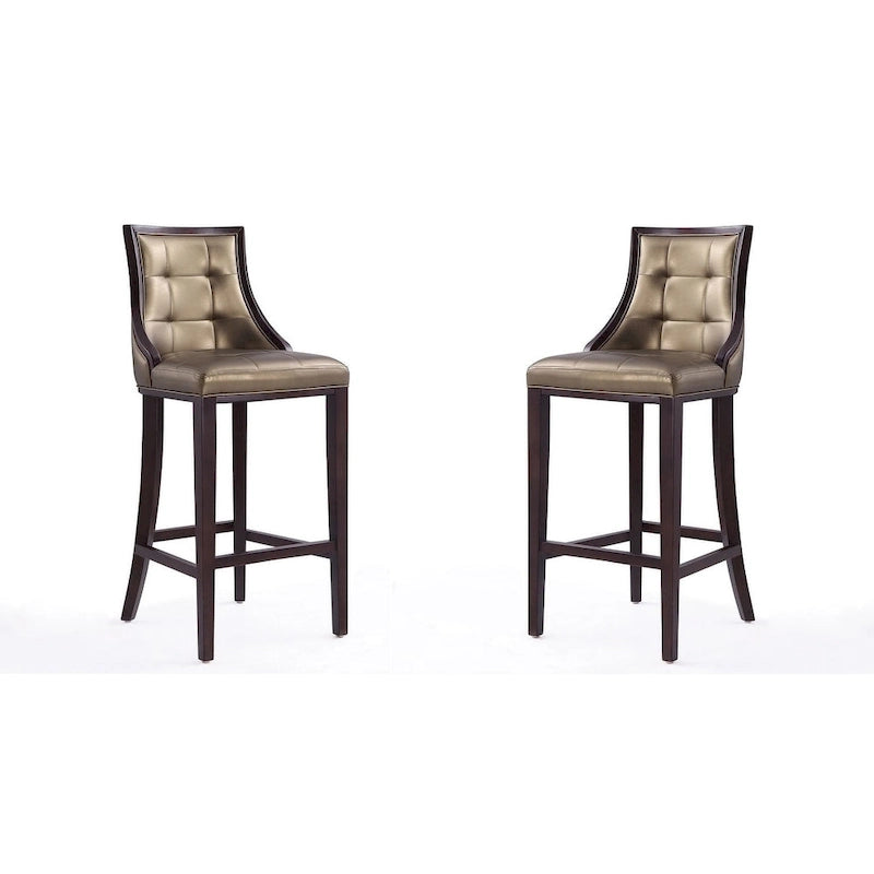 Tabouret de bar traditionnel en similicuir Cadre en hêtre massif avec repose-pieds