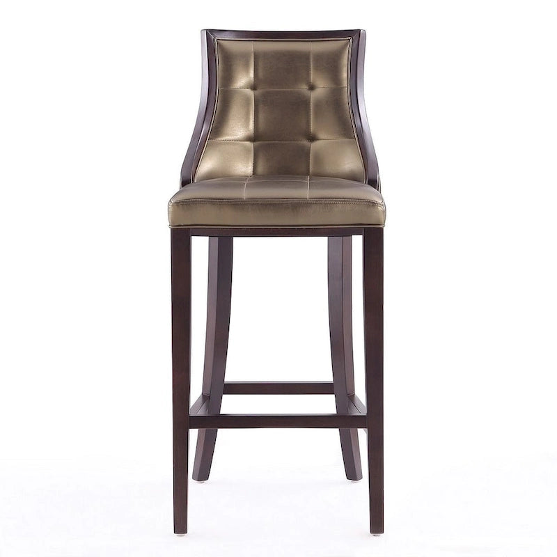 Tabouret de bar traditionnel en similicuir Cadre en hêtre massif avec repose-pieds