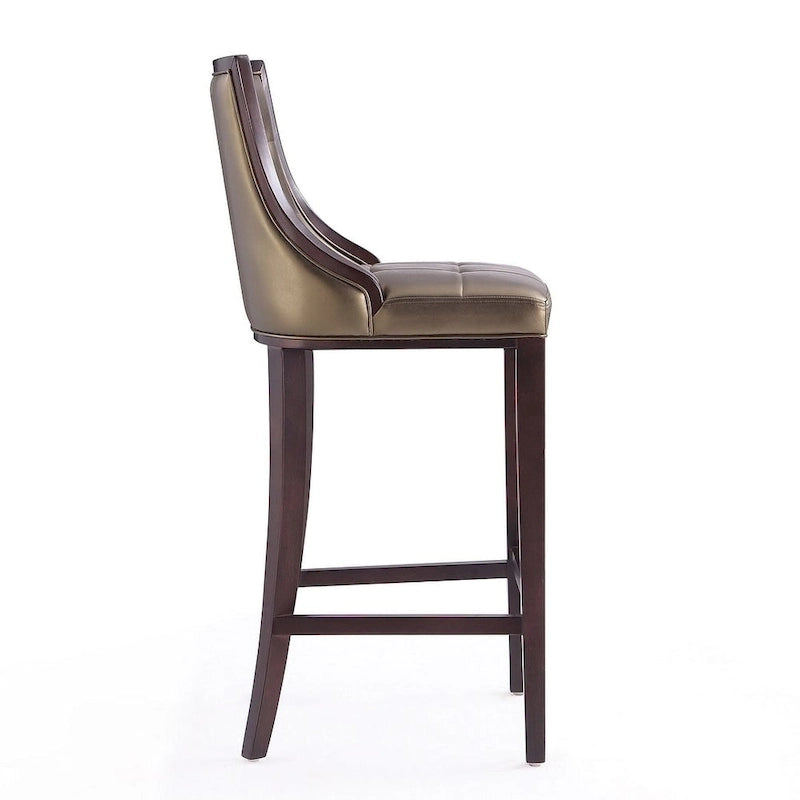 Tabouret de bar traditionnel en similicuir Cadre en hêtre massif avec repose-pieds