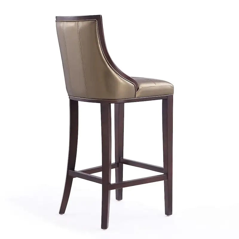 Tabouret de bar traditionnel en similicuir Cadre en hêtre massif avec repose-pieds