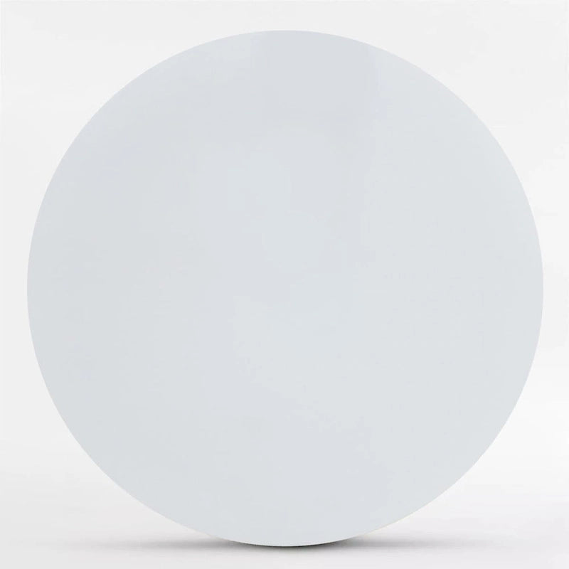 Table à manger ronde sur pied, base conique, laque PU brillante blanche, 117 cm