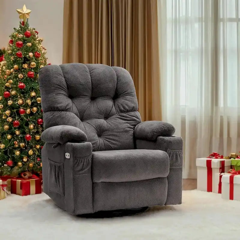 Fauteuil inclinable électrique pivotant et coulissant avec ports USB et porte-gobelets