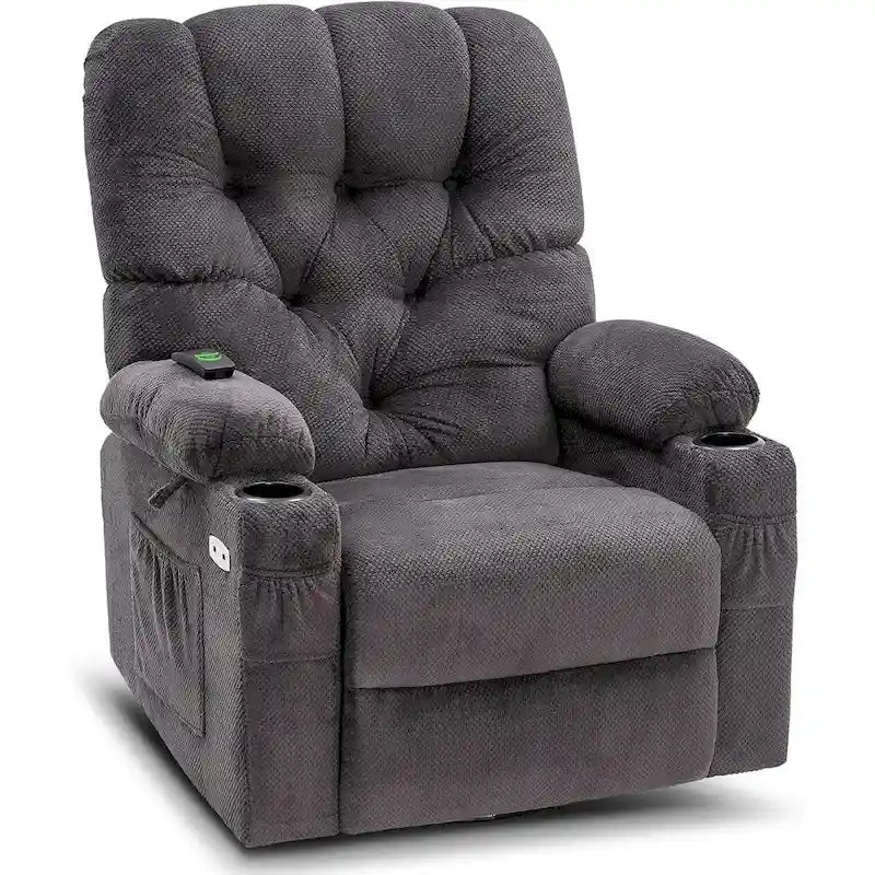 Fauteuil inclinable électrique pivotant et coulissant avec ports USB et porte-gobelets