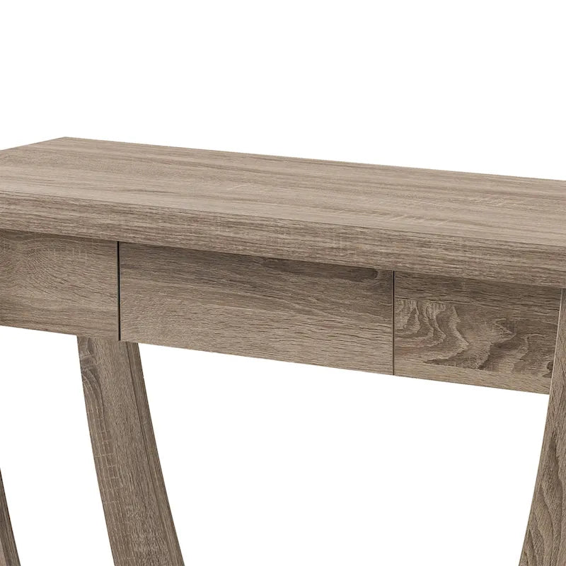 Console d'entrée à pieds courbés un tiroir étagère ouverte MDF plaqué bois