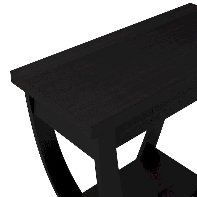 Console d'entrée à pieds courbés un tiroir étagère ouverte MDF plaqué bois