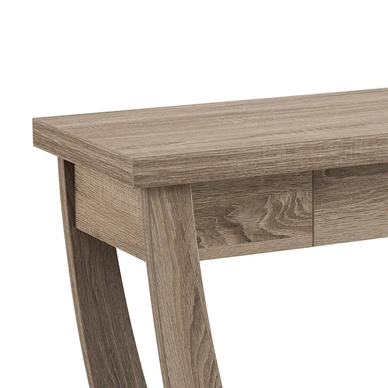 Console d'entrée à pieds courbés un tiroir étagère ouverte MDF plaqué bois