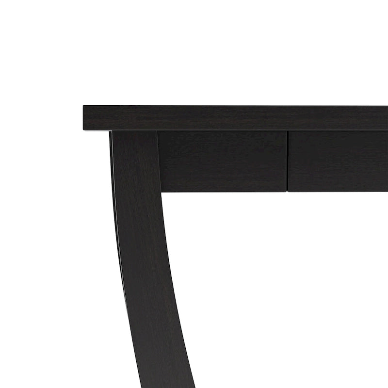 Console d'entrée à pieds courbés un tiroir étagère ouverte MDF plaqué bois