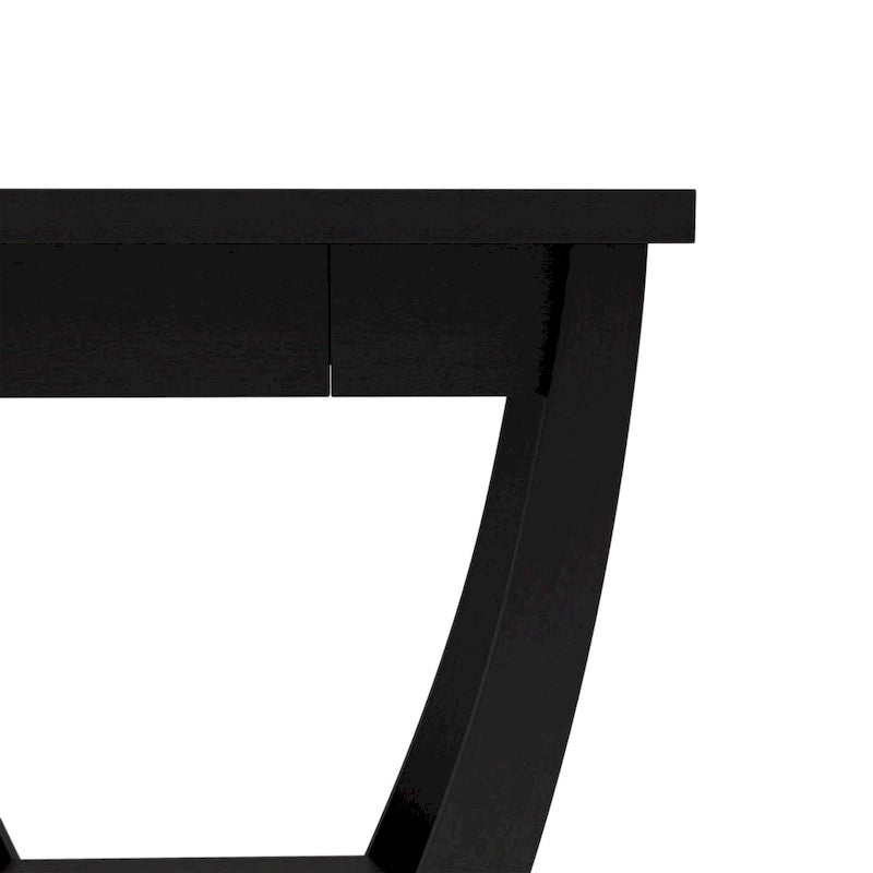 Console d'entrée à pieds courbés un tiroir étagère ouverte MDF plaqué bois