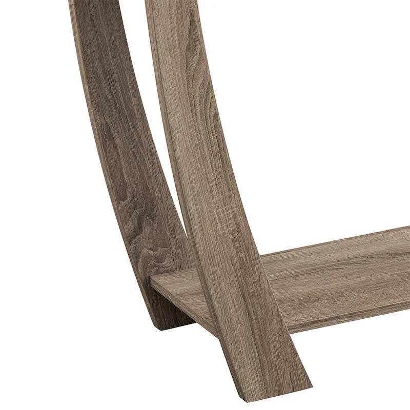 Console d'entrée à pieds courbés un tiroir étagère ouverte MDF plaqué bois