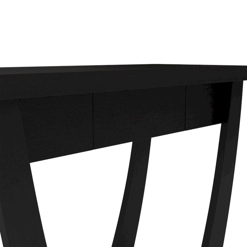 Console d'entrée à pieds courbés un tiroir étagère ouverte MDF plaqué bois
