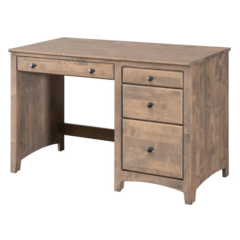 Bureau à domicile en aulne massif, quatre tiroirs, finition appliquée à la main