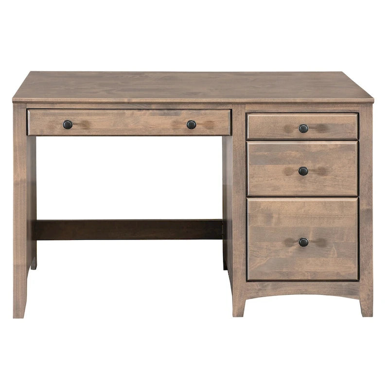 Bureau à domicile en aulne massif, quatre tiroirs, finition appliquée à la main