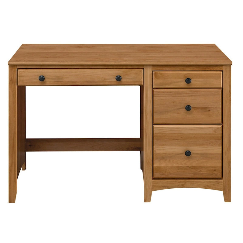 Bureau à domicile en aulne massif, quatre tiroirs, finition appliquée à la main