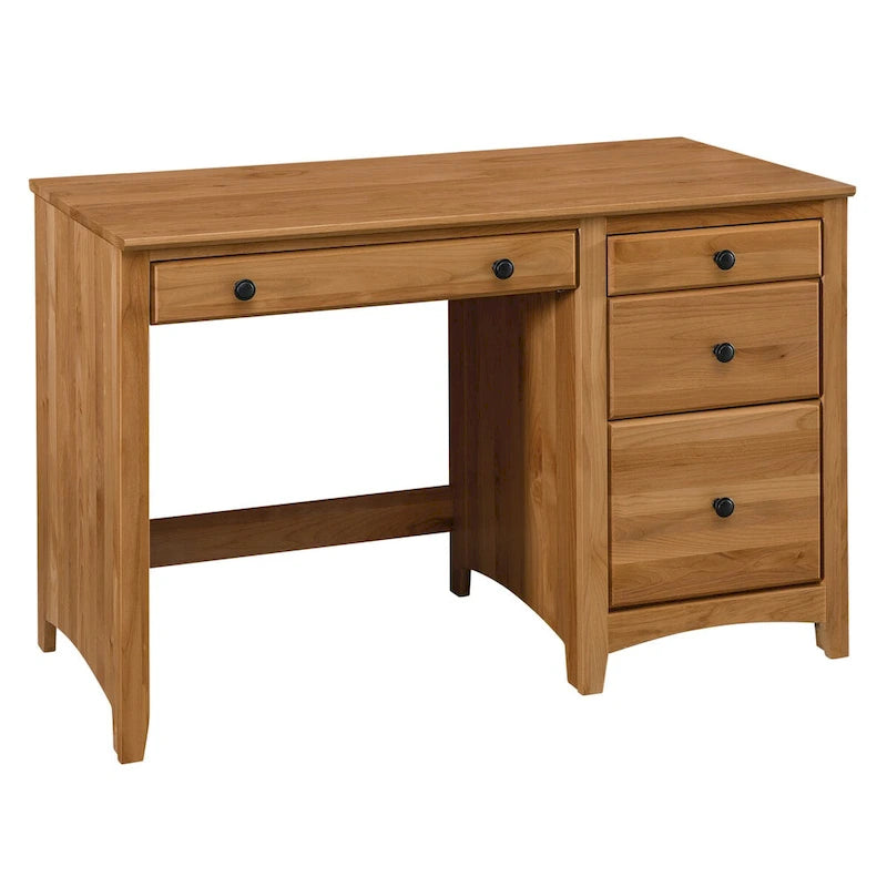 Bureau à domicile en aulne massif, quatre tiroirs, finition appliquée à la main