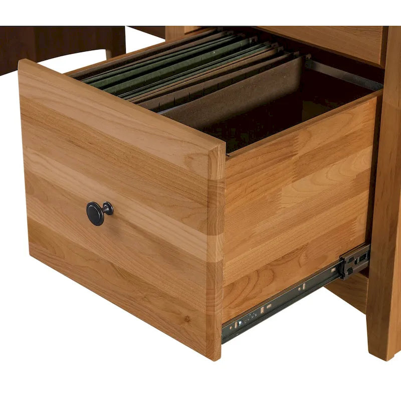 Bureau à domicile en aulne massif, quatre tiroirs, finition appliquée à la main